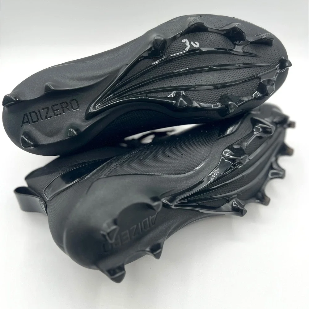 Adidas Adizero Chaos Football Lineman  Cleats Black Silver Mens 9.5‎ Womens 10.5